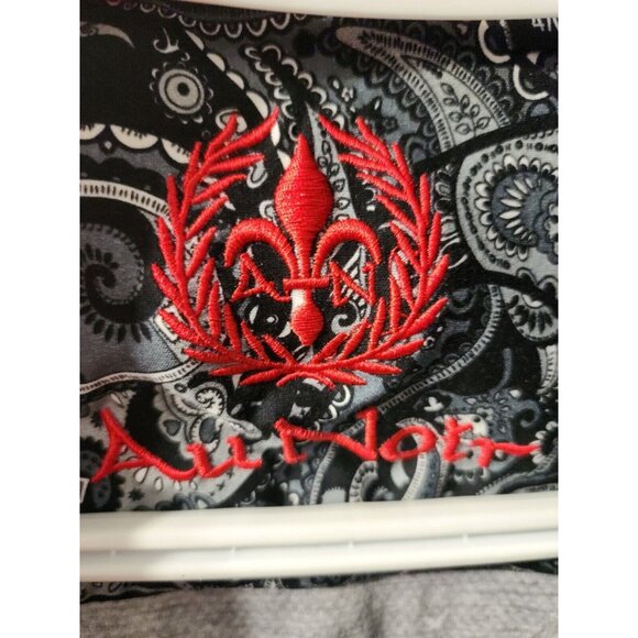 Au Noir Dress Shirt Black Long Sleeves Size 4 Bird Pattern - Picture 3 of 10